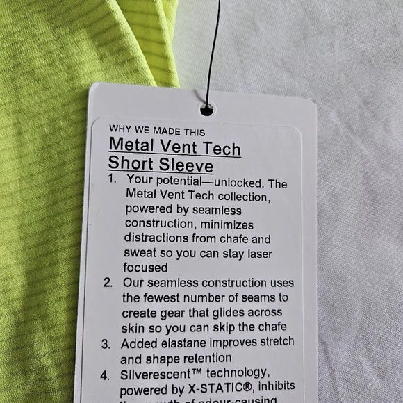 Lululemon Metal Vent Tech SS Shirt Highlighter Yellow HIYE Men's Size XSmall - Picture 6 of 6